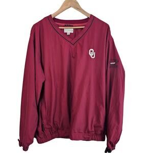 Cutter and Buck Oklahoma Sooners Windbreaker Mens XL Pullover Red OU College